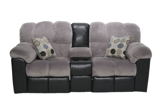 Fountain Reclining Console Loveseat In Gray Mor Furniture