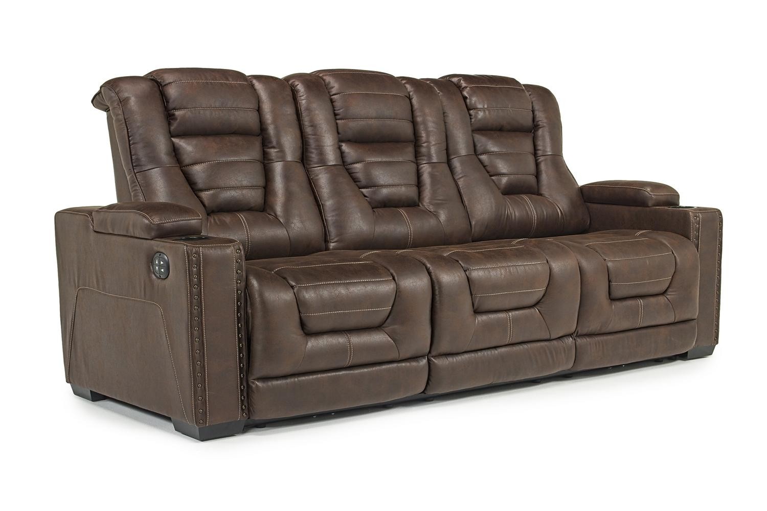  Owners Box 2 Power Sofa in Thyme Leather Mor Furniture